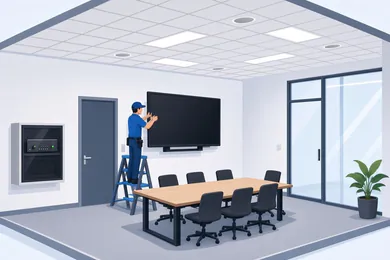 Commercial audio and video system installation